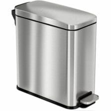 Trash Can, 3 Gallon, 6-1/2"Wx15"Lx13-3/4"H, Silver