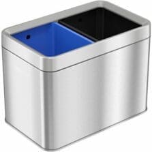Trash Can, 5.3 Gallon, 10-1/4"Wx16"Lx12"H, Silver