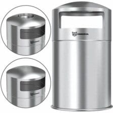 Trash Can, Ash Tray, Out, 21-7/10"x21-7/10"x40-1/5", Silver