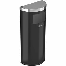 Trash Can, Half Round, 7-9/10"Wx15-7/10"Lx35-2/5"H, Black