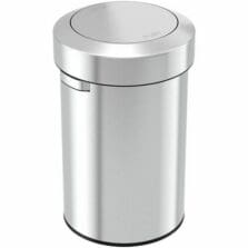 Trash Can, Swing Top, 16"Wx16"Lx25-1/2"H, Silver