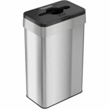 Trash Can, w/ Lid, 10-1/4"Wx16"Lx34"H, Silver