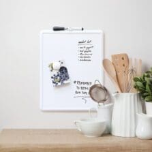 Whiteboard, Magnetic, Dry-Erase, Compact, Handheld/WallMount, w/Marker, PlasticFrame, 14"x11", White