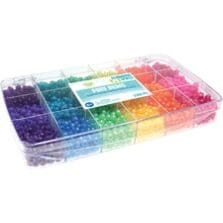Pony Bead Box, 6 Colors, 3 Finishes, 2300 Piece, Assorted