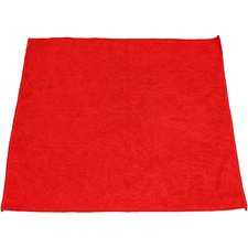 Terry Cloth, Microfiber, Lint-Free, 16"x16", 12/PK, Red