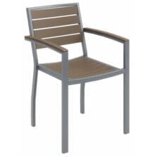 Chair, w/Arms, Outdoor, 22"x21-1/2"x33-4/5", SR/Mocha