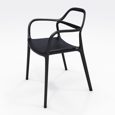 Chair, Dali, In/Out, 22-3/4"Wx21-1/4"Dx30-1/2"H, Black