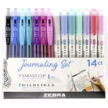 Journaling Set, 7 Gel Pens, 7 Dbl-ended Markers, 14/PK, AST