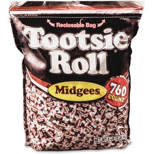 Tootsie Roll Midgees, Bite Size Cocoa Candy, Wrapped, 5 lb, BN