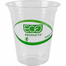 Cold Cup, Eco Friendly, 16oz, 50/PK, Clear/GreenStripe