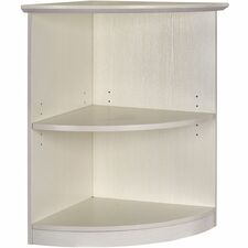 Bookcase, 2-Shelf, 1/4 Round, 20"x20"x29-1/2", Textured Sea Salt