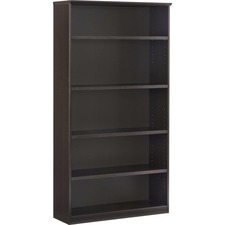 Bookcase, 5-Shelf, Adjustable, 36"x13"x58", Mocha