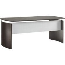 Desk, Curved, Silver Mod Panel, 72"x36"x29-1/2", Mocha
