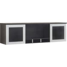 Hutch, w/Glass Doors, 72"x15"x18-1/4", Mocha