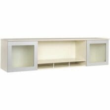 Hutch, w/Glass Doors, 72"x15"x18-1/4", Textured Sea Salt