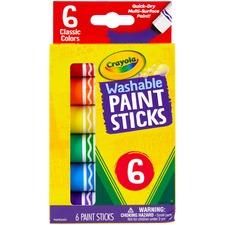 Paint Sticks, Washable, 6/PK, Assorted