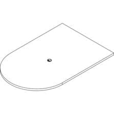 Tabletop, Half-racetrack, Modular, 72"x48"x1-1/2", Gray Elm