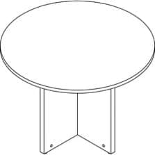 Conference Table, Round Top, 42"Dia x 1"Thick x 29"H, Gray Elm