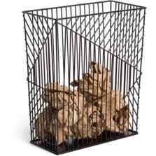 Wastebasket, Vena, Bent Wire, 6 Gal Cap, 12"x6"x14", Black