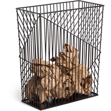 Wastebasket, Vena, Bent Wire, 6 Gal Cap, 12"x6"x14", Black