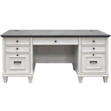 Desk, Double Pedestal, 69-1/2"x30"x31", Vintage Linen