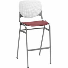 Barstool, Stack, 23"x22"x46-1/2", White/Burgundy