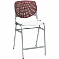 Stool, Counter, 21-1/4"x21-1/2"x41-1/2", Burgundy/White