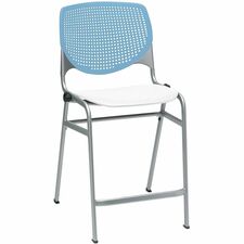 Stool, Counter, 21-1/4"x21-1/2"x41-1/2", Sky Blue/White