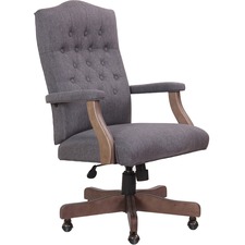 Chair, Executive, Midback, 27"x8"x43", Slate Gray