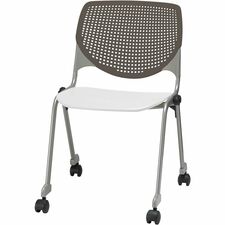 Chair, Casters, 20-1/2"x21-1/4"x31-1/2", Brownstone/White