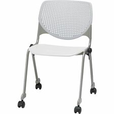 Chair, Casters, 20-1/2"x21-1/4"x31-1/2", Light Gray/White