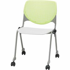 Chair, Casters, 20-1/2"x21-1/4"x31-1/2", Lime Green/White
