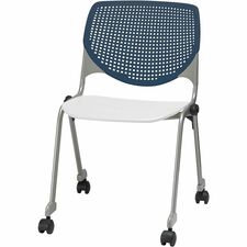 Chair, Casters, 20-1/2"x21-1/4"x31-1/2", Navy/White