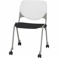 Chair, Casters, 20-1/2"x21-1/4"x31-1/2", White/Black