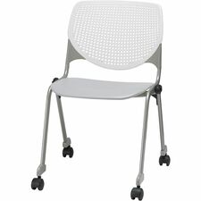 Chair, Casters, 20-1/2"x21-1/4"x31-1/2", White/Light Gray