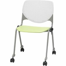 Chair, Casters, 20-1/2"x21-1/4"x31-1/2", White/Lime Green