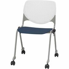 Chair, Casters, 20-1/2"x21-1/4"x31-1/2", White/Navy