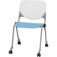 Chair, Casters, 20-1/2"x21-1/4"x31-1/2", White/Sky Blue
