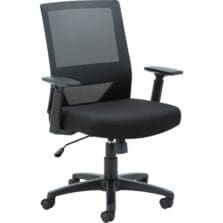 Mid-Back Task Chair, Mesh, 27-1/8"x26-1/2"x39", Black