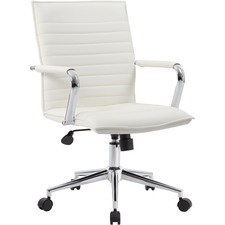 Task Chair, Vinyl, Fixed Chrome Arms, 23"x26"x35-1/2", WE