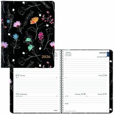 Planner, Wkly/Mthly, 8-1/2"Wx3/10"Lx11"H, Watercolor
