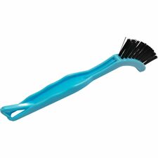 Scrub Brush, Nylon, f/Grout, Plastic Handle, 8"L, 24/CT, BK/Blue