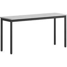 Utility Table, Melamine/Steel, 59.06"x17.72"x29.53", BK/GY