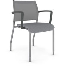 Guest Chair, w/Arms, 22.5"x23.5"x34", Gray Mesh/Dove Fabric