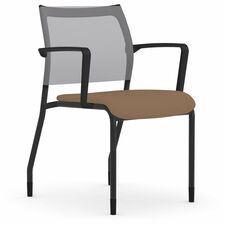 Guest Chair, w/Arms, 22.5"x23.5"x34", Gray Mesh/Latte Fabric