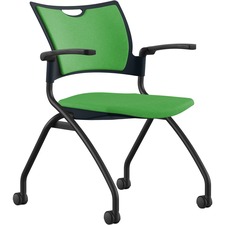 Nesting Chair, w/Arms/Casters, 25"x26"x33", Latte/Black