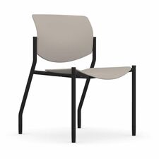 Stack Chair, Armless, 22"x25"x33", Latte Plastic/BK Frame