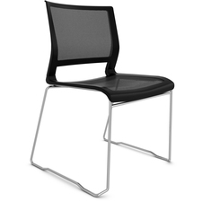 Stack Chair, Armless, Mesh Back/Seat, 21"x21-1/2"x33", Black