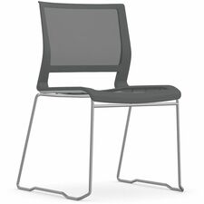 Stack Chair, Armless, Mesh Back/Seat, 21"x21-1/2"x33", Gray