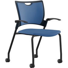 Stack Chair, w/Arms/Casters, 25"x26"x33", Cloud Fabric/SR Frame